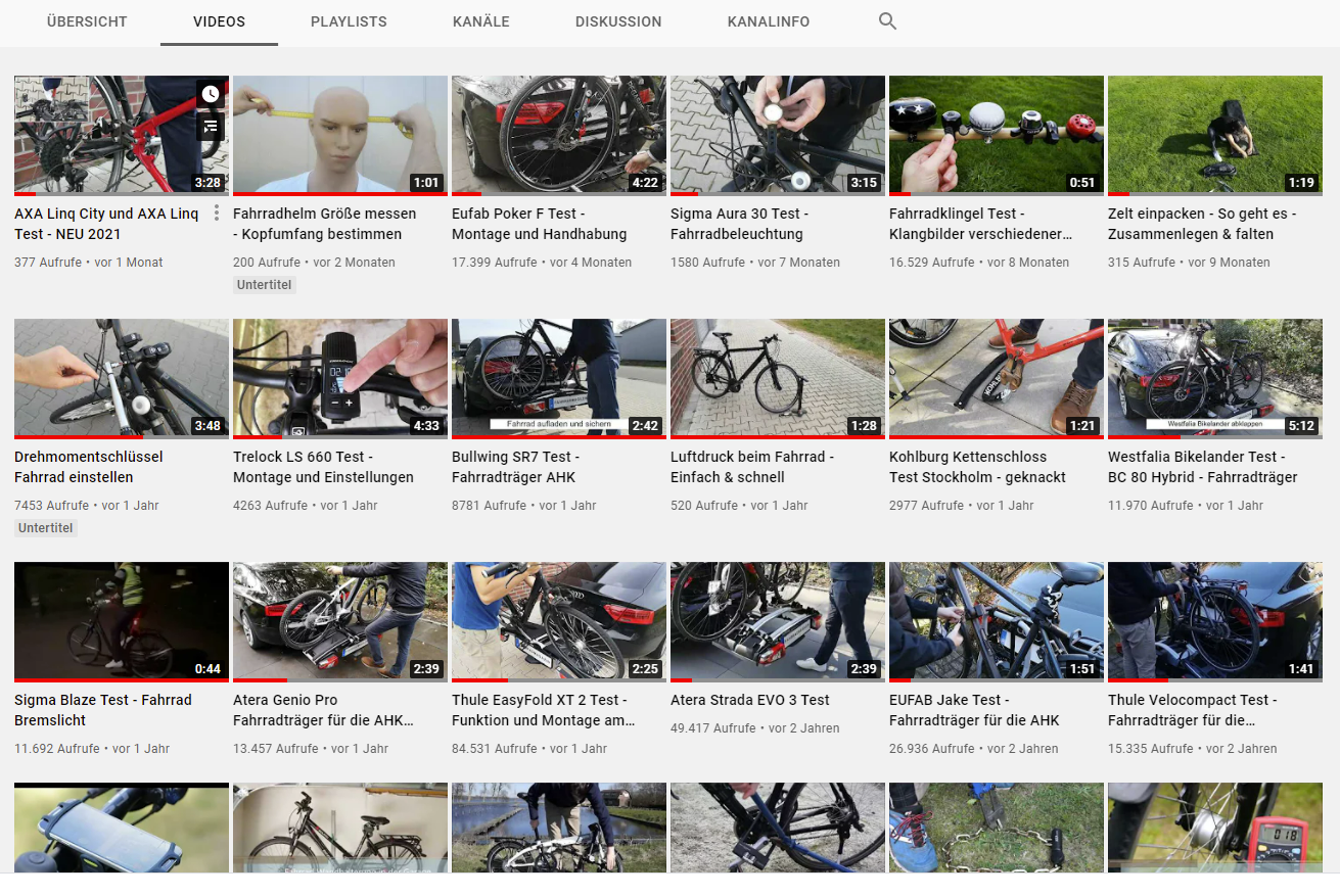 fahrradmagazin auf youtube