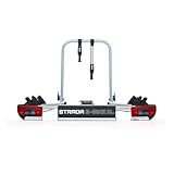 Atera 022696 PKW Fahrradträger Strada E-Bike XL, Auto-Kupplungsträger extrabreit mit Rückleuchten - für 2 Fahrräder, silber