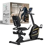 SportPlus Heimtrainer mit Magnetbremse 24 Widerstandsstufen, gelenk- und rückenschonend, extra weicher Sitz, bis 200 Watt, Fitnessgerät für Senioren Black/Sun (App-kompatibel)