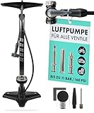 AARON Sport One Fahrrad Standpumpe mit Manometer für alle Ventile, Hochdruck Fahrradpumpe Rennrad, Luftpumpe, Pumpe mit Ball Aufsatz (Grau) AARON Sport One Fahrrad Standpumpe mit Manometer für alle Ventile, Hochdruck Fahrradpumpe Rennrad, Luftpumpe, Pumpe mit Ball Aufsatz (Grau)