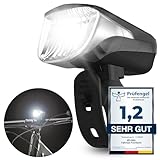 VELMIA Fahrradlicht Vorne StVZO zugelassen mit USB Akku-Betrieb und 8,5h Leuchtdauer I LED Fahrrad Licht regenfest und aufladbar I Front Fahrradlampe Schwarz