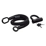 tex-lock Unisex – Erwachsene Eyelet S inkl. Bügelschloss Fahrradschloss, schwarz, S = 80cm