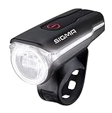 SIGMA SPORT Fahrradbeleuchtung AURA 60 USB, 60 LUX, Frontlicht, StVZO zugelassen, wasserdicht, USB wiederaufladbar, 3 Leuchtmodi