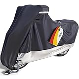 VELMIA Motorradabdeckung Extrem Hitzebeständig bis 550 F, hoher Standard, wasserdicht, Outdoor, für alle Jahreszeiten, Motorrad-Aufbewahrung, Roller Abdeckung, Moped Abdeckung, Harley