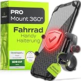 Impact® Pro Mount 360° - Handyhalterung Fahrrad [Smartphone KOMPATIBEL 4-7 Zoll] - Handyhalter Fahrrad - Handyhalterung für Fahrrad Lenker mit Kugelgelenk & Sicherheitsgummi - iPhone 14 15 Pro Max