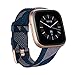 Fitbit Versa 2, Special Edition, Gesundheits- und Fitness-Smartwatch mit Alexa Sprachsteuerung, Schlafindex und Musikfunktion, inklusive Zusatzband in Nachtblau, Marineblau/Rosa