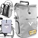 Valkental - 3in1 Reflektierende Fahrradtasche - Hochwertig & Robust - 23L - Geeignet als Gepäckträgertasche, Rucksack & Umhängetasche - 100% Wasserdicht